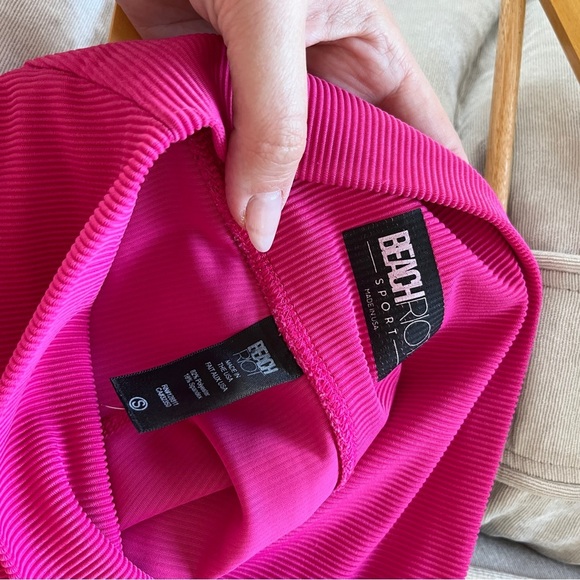 Beach Riot Ayla fuchsia pink ribbed leggings Workout Gym Running Size Small - Picture 5 of 5